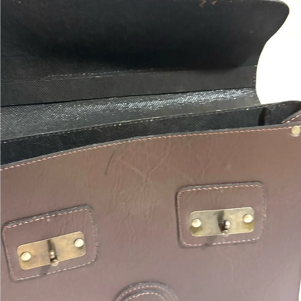 Feranda unisex Classic Brown PVC leather Men's Bag